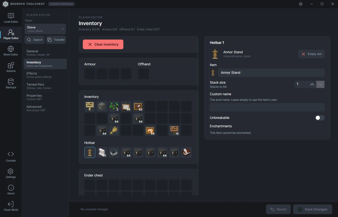 Player Inventory
