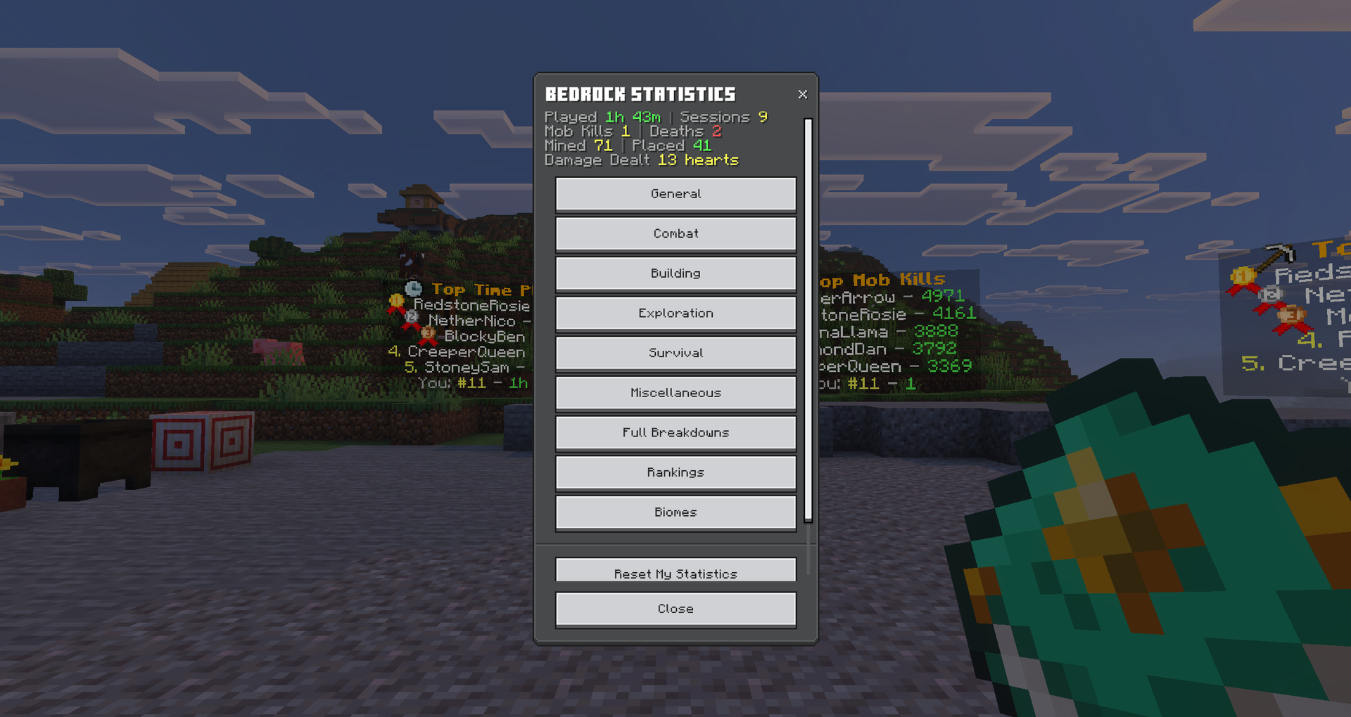 Your statistics, updating live while you look at them
