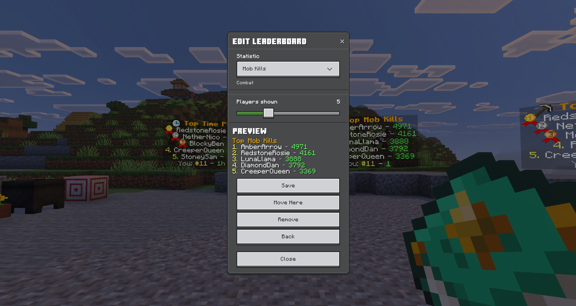 Creating a leaderboard, with a live preview